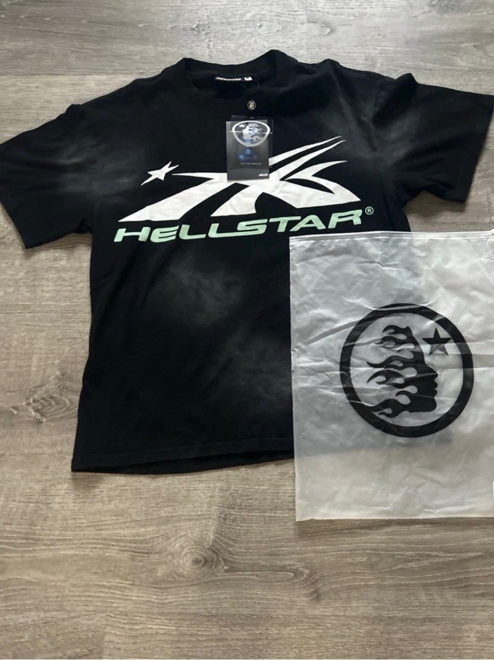 HELLSTAR Black Graphic Logo Short Sleeve Tee